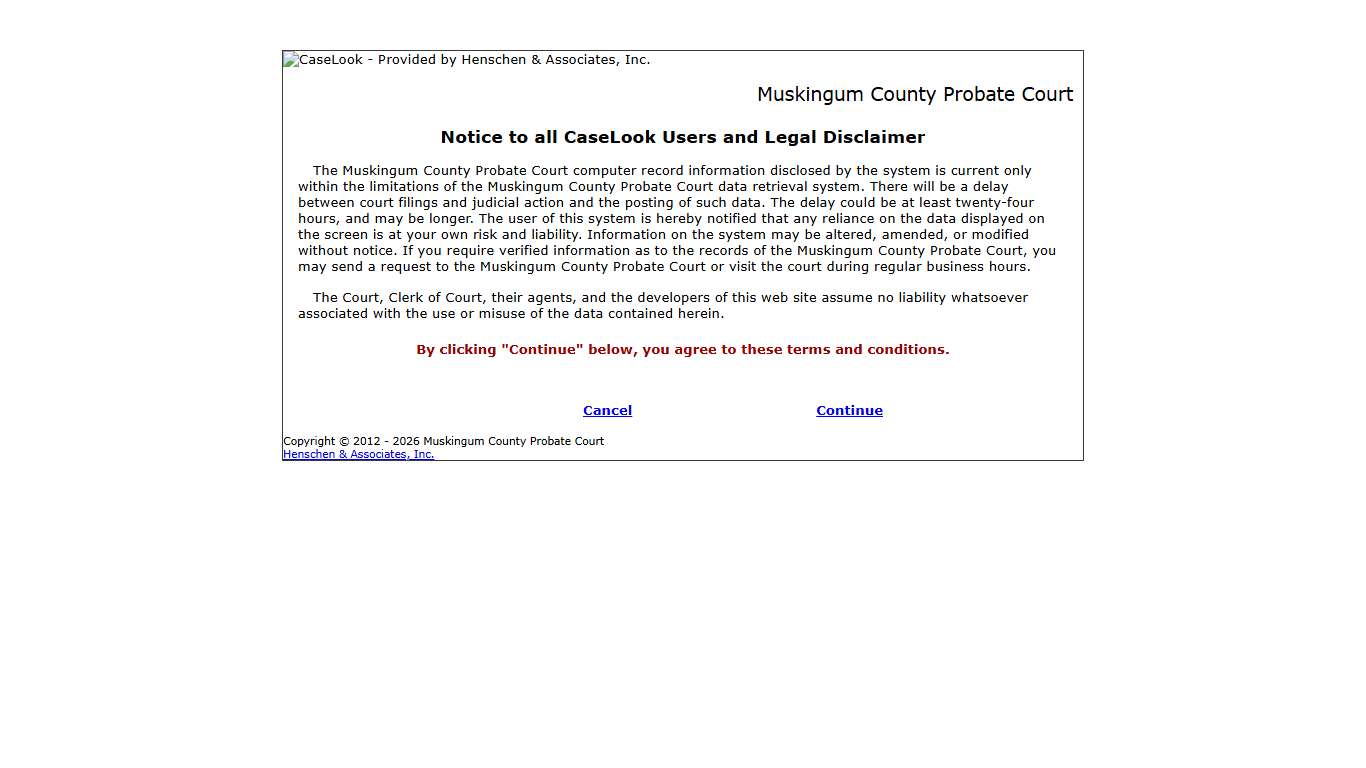 Muskingum County Probate Court - Record Search